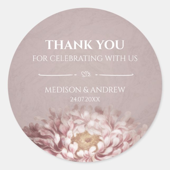 Sticker en Merci Mariage rose (Devant)