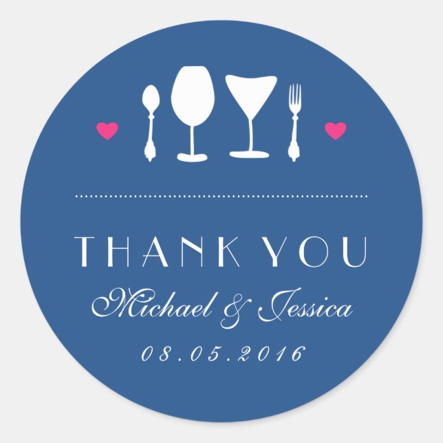 Sticker en Merci Mariage Royal Blue Fourche (Devant)