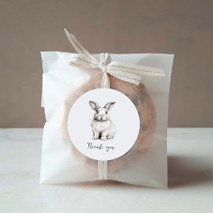 Sticker en Merci minimaliste de lapin mignon