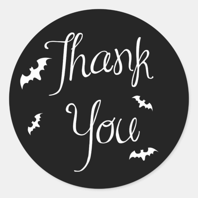 Sticker en Merci noir et blanc Halloween (Devant)