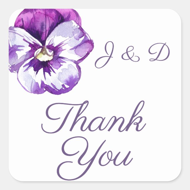 Sticker en Merci Pansy Watercolor (Devant)