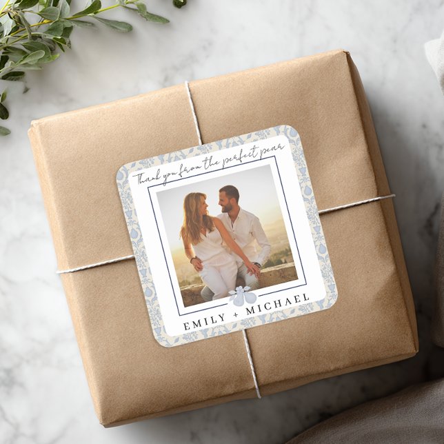 Sticker en Merci photo Dusty Blue Parfait (Photo Thank You Sticker)