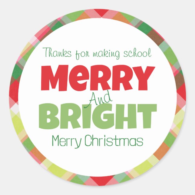 Sticker en Merci pour enseignants joyeux et brilla (Devant)