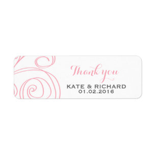 Sticker en Merci rose blanc pour Mariage