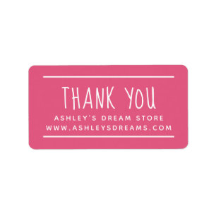 Sticker en Merci rose chaud simple pour petites en