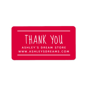 Sticker en Merci rouge simple pour petites entrepr