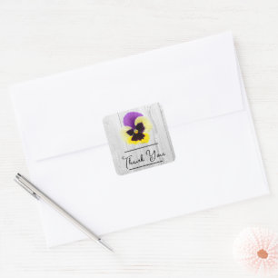 Sticker en Merci violet et jaune rustique