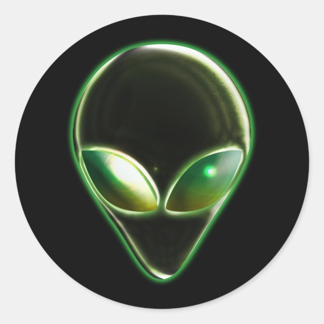 Sticker en métal Alien Head 04 (Devant)