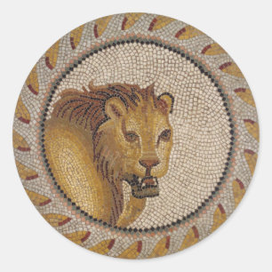 Sticker en mosaïque de lion romain