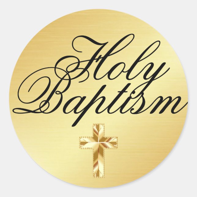 Sticker en or Baptême Saint avec Croix d'or (Devant)