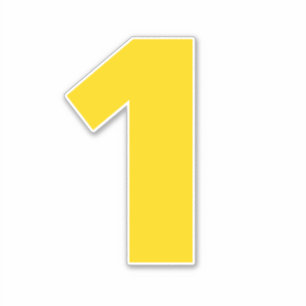 Sticker en or et blanc numéro un