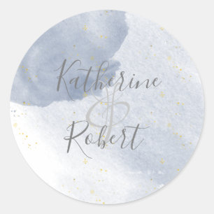 Sticker en or et Mariage bleu Dusty