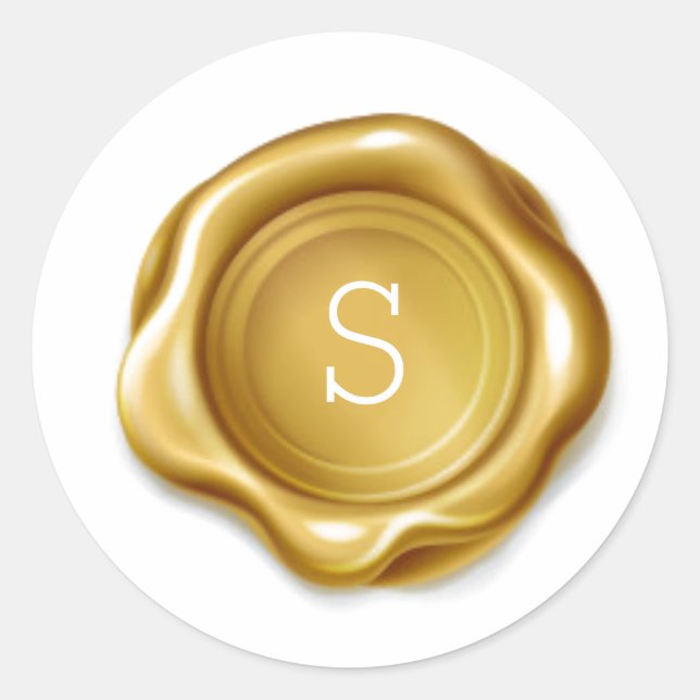 Sticker en or Monogramme cire de fusion de phoque  (Devant)