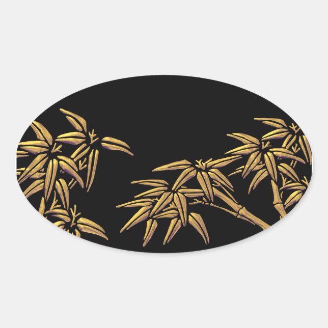 Sticker en or noir Bambou asiatique Enveloppe Scea (Devant)
