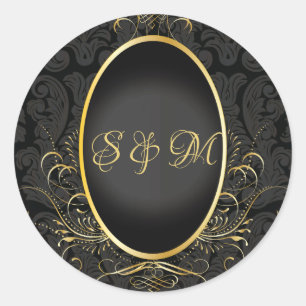 Sticker en or noir Monogram Classy Royal Style