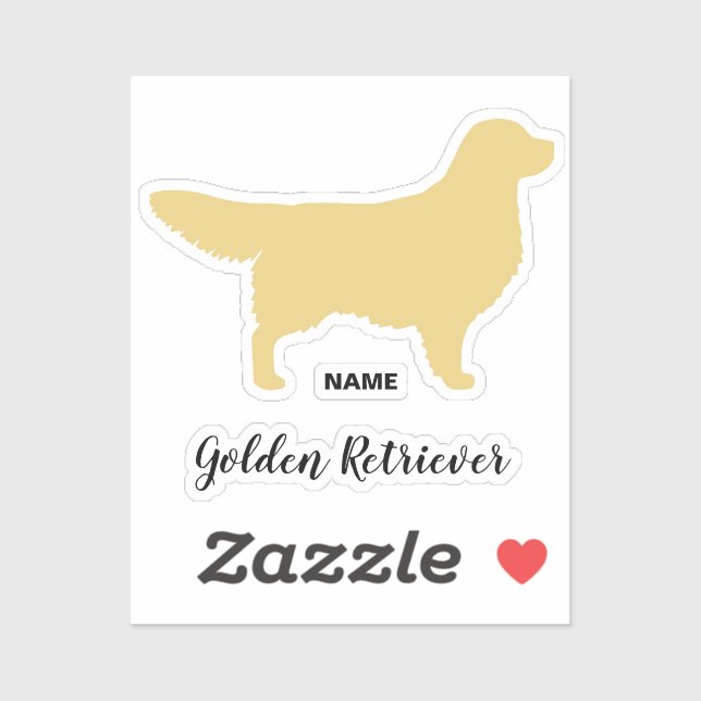 Sticker en or Silhouette en vinyle de chien d'essa (Feuille)