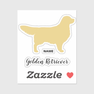 Sticker en or Silhouette en vinyle de chien d'essa