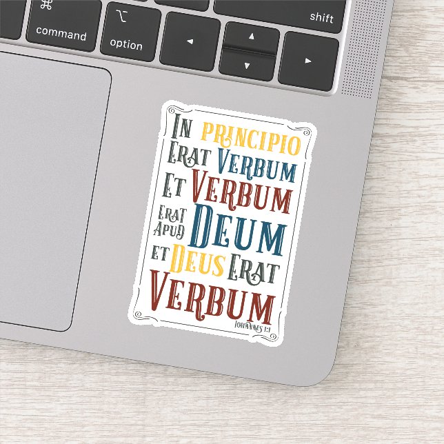 Sticker En Principio Erat Verbum Latin Bible Verse (Détail)