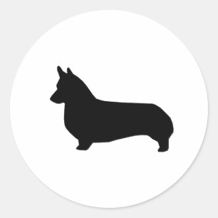 Sticker en silhouette Corgi - design de corgi mign