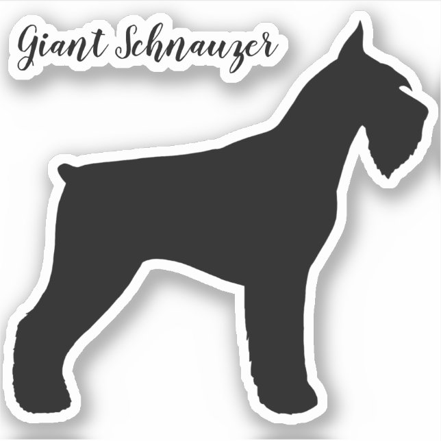 Sticker en silhouette de chien géant Schnauzer (Devant)