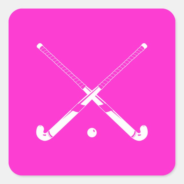 Sticker en silhouette de hockey sur gazon rose (Devant)