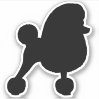 Sticker en silhouette en vinyle de chien de canich
