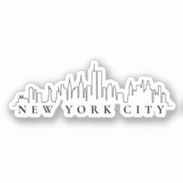 Sticker en silhouette noire et blanche de New York
