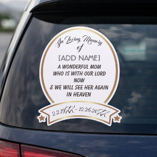 Sticker En souvenir affectueux de Maman [AJOUTER NOM] Auto
