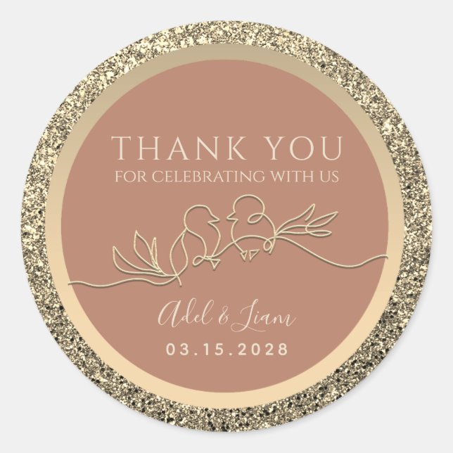 Sticker en terre cuite Mariage classique ronde (Devant)