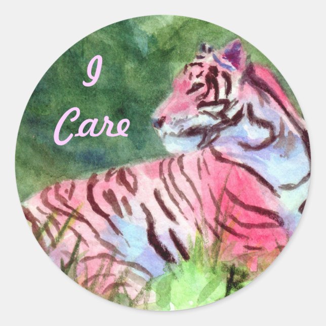 Sticker en tigre rose (Devant)