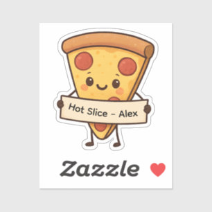 Sticker en tranche de pizza Cute personnalisée - P