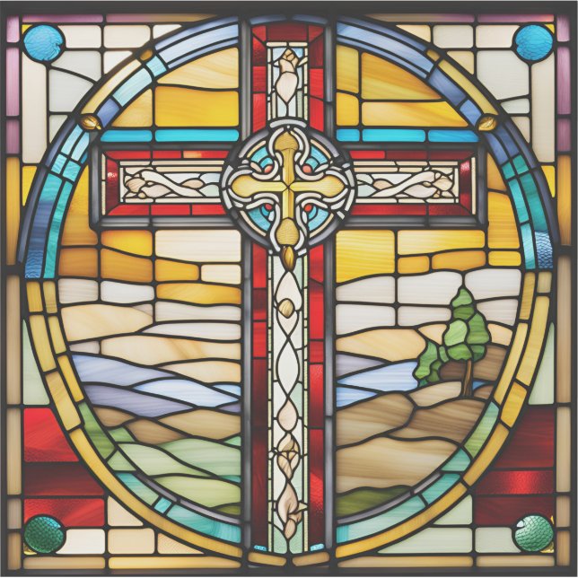 Sticker en verre de Christian Cross Faux (Devant)