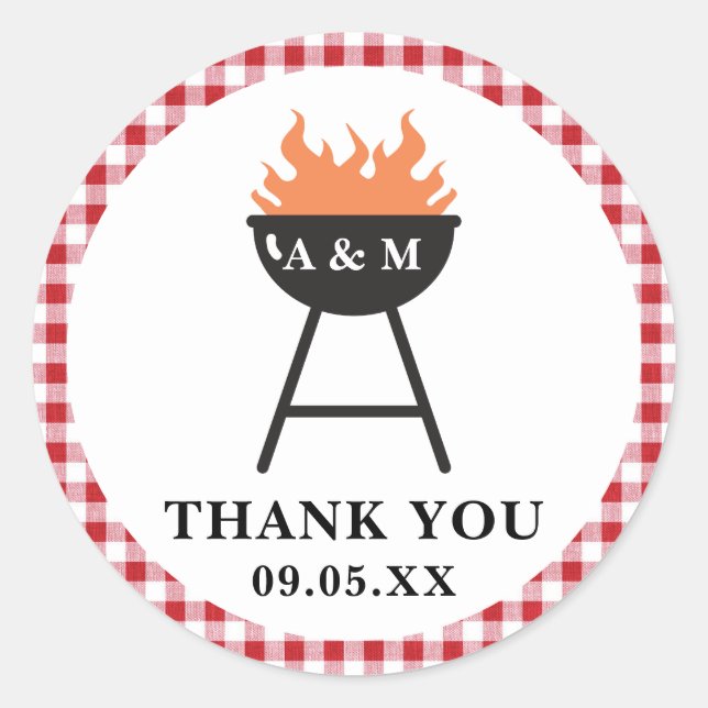 Sticker En vichy BBQ Rouge Favoriser (Devant)