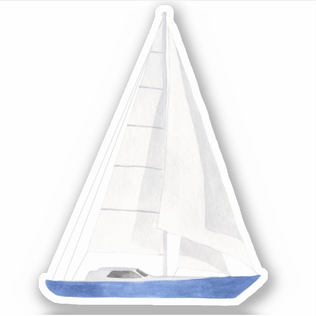 Sticker en Vinyl Yacht Bleu (Devant)