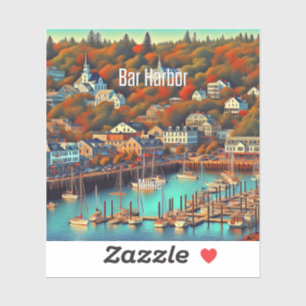Sticker en vinyle 3 pouces Bar Harbour Maine