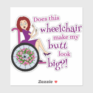 Sticker en vinyle 6"x 6" - Fauteuil Roulant Gros B