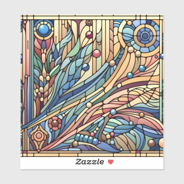 Sticker en vinyle Art Déco (Feuille)