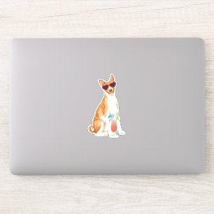 Sticker en vinyle Basenji été