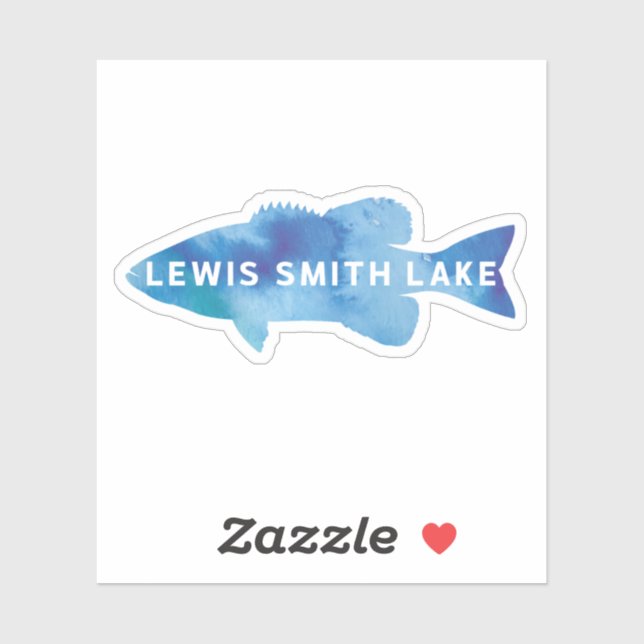 Sticker en vinyle basse couleur bleu de Smith Lake (Feuille)