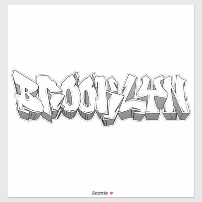 Sticker en vinyle Brooklyn taillé sur mesure (Feuille)