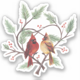 Sticker en vinyle cardinal Pine Heart