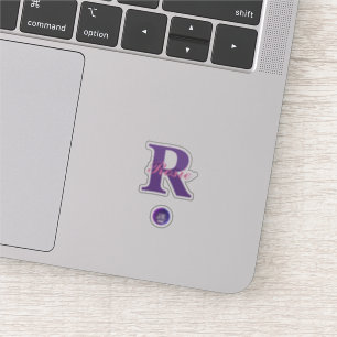 Sticker en vinyle clair minuscule Nom du monogramm