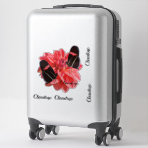 Sticker en vinyle Contour Bagage Papillon Dahlia