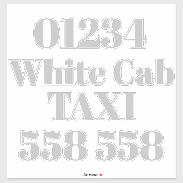 Sticker en vinyle coupé Personnaliser - Taxi privé (Feuille)