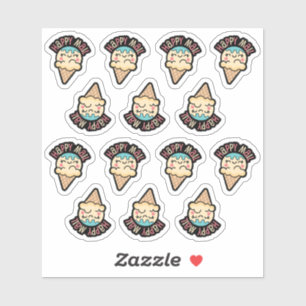 Sticker en vinyle coupé sur mesure à crème glacée