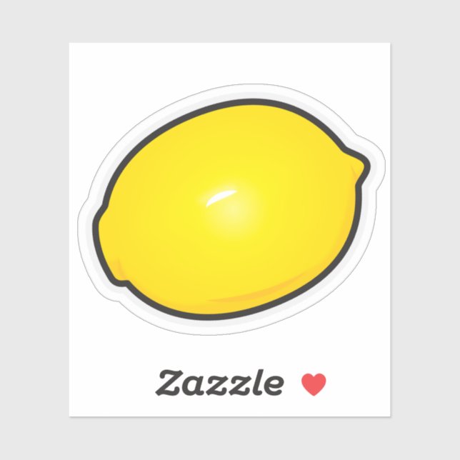 Sticker en vinyle coupé sur mesure d'un citron (Feuille)