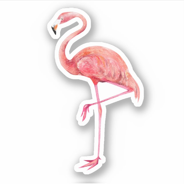 Sticker en vinyle coupé sur mesure Flamant rose (Devant)