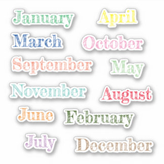 Sticker En Vinyle Coupé Sur Mesure Mois, Mois De L