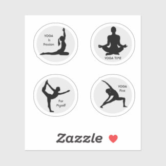 Sticker en vinyle coupé sur mesure Poses de Yoga