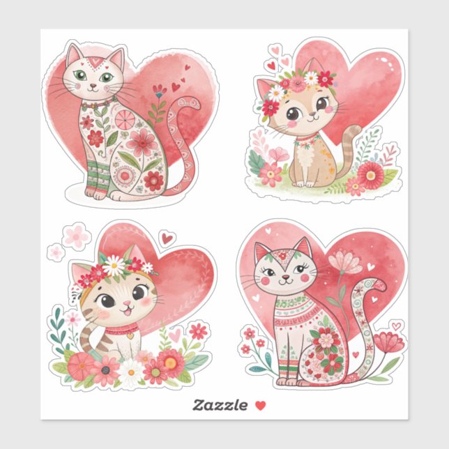 Sticker en vinyle coupé sur mesure pour chat à fle (Feuille)